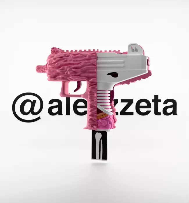 Kaws Uzi BFF Half Flayed Open for Print 3D print model_15
