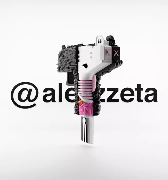 Kaws Uzi BFF Half Flayed Open for Print 3D print model_10