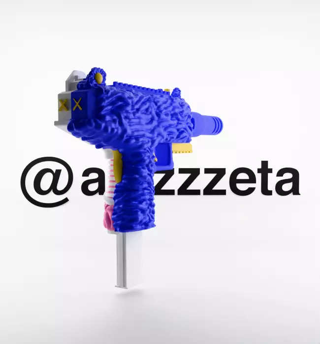 Kaws Uzi BFF Half Flayed Open for Print 3D print model_23