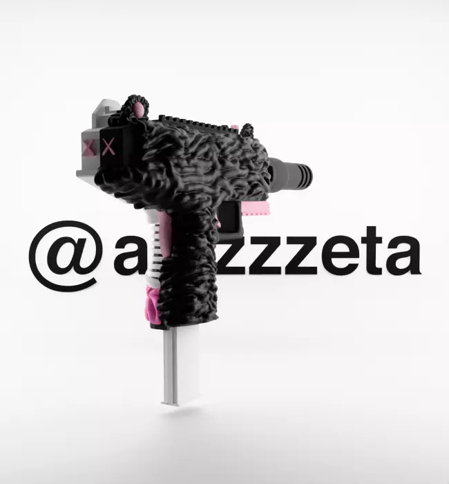 Kaws Uzi BFF Half Flayed Open for Print 3D print model_29