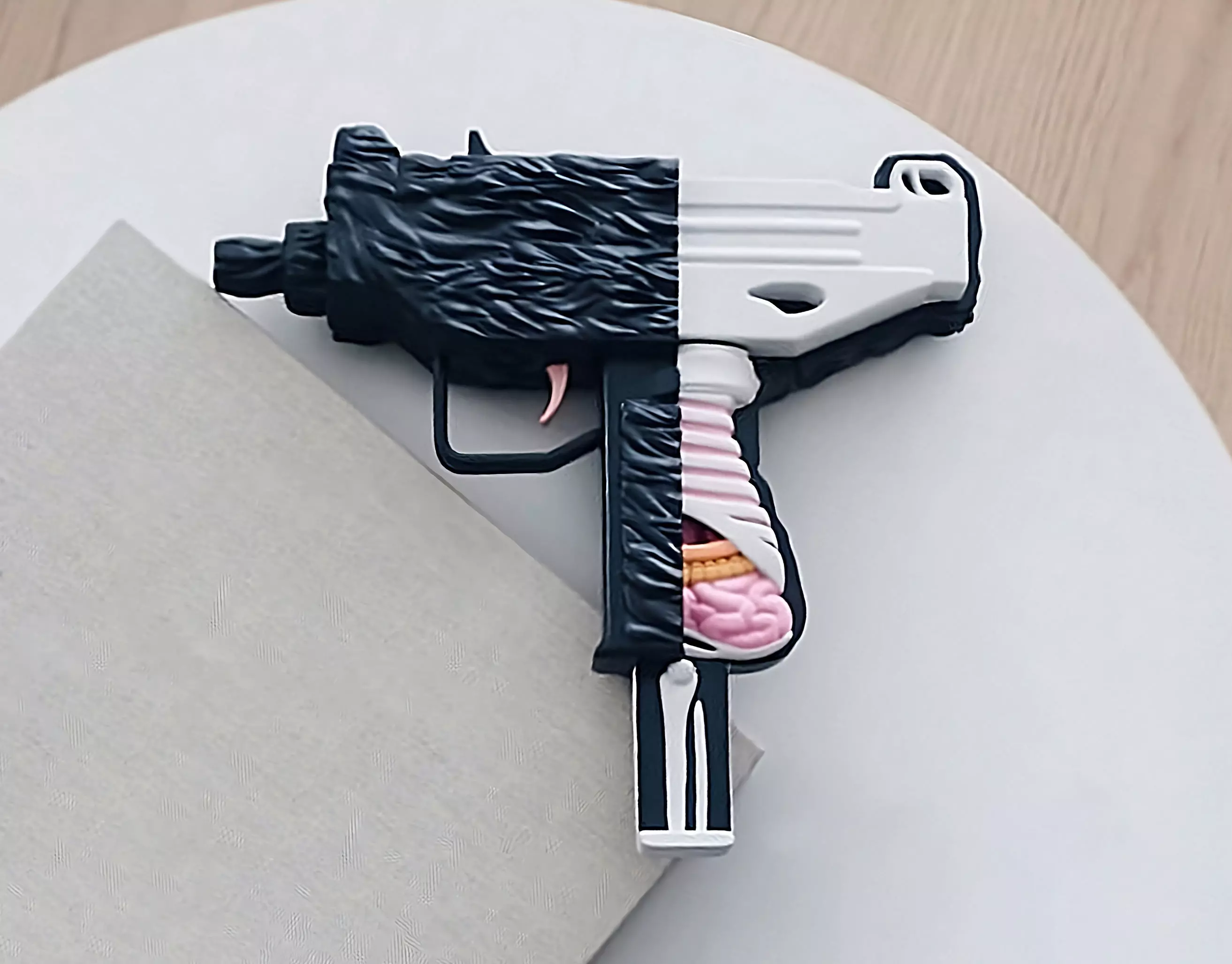 Kaws Uzi BFF Half Flayed Open for Print 3D print model_0
