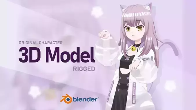 Mio - Anime Girl Character 3D Model Low-poly 3D model