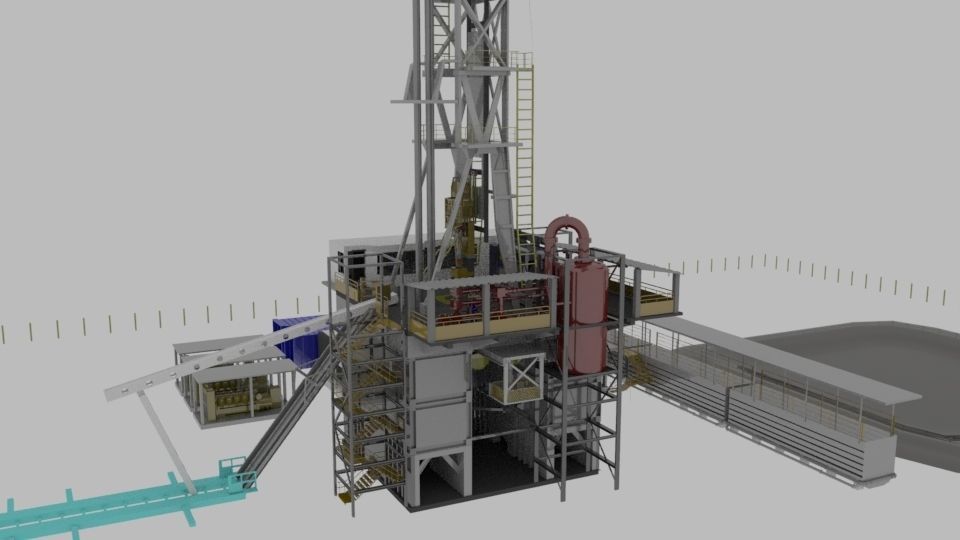 Oil rig 3D model_2