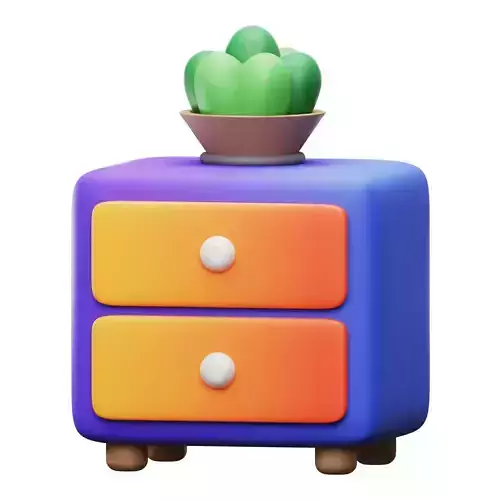 Cabinet living room 3D Icon