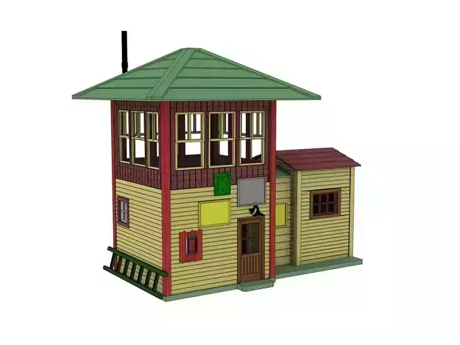 HO scale RAILWAY CONTROL TOWER DIORAMA 1 87 SCALE