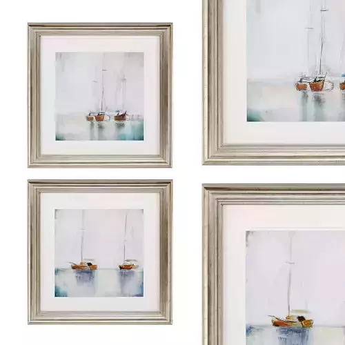Art335 sailboats set of framed prints