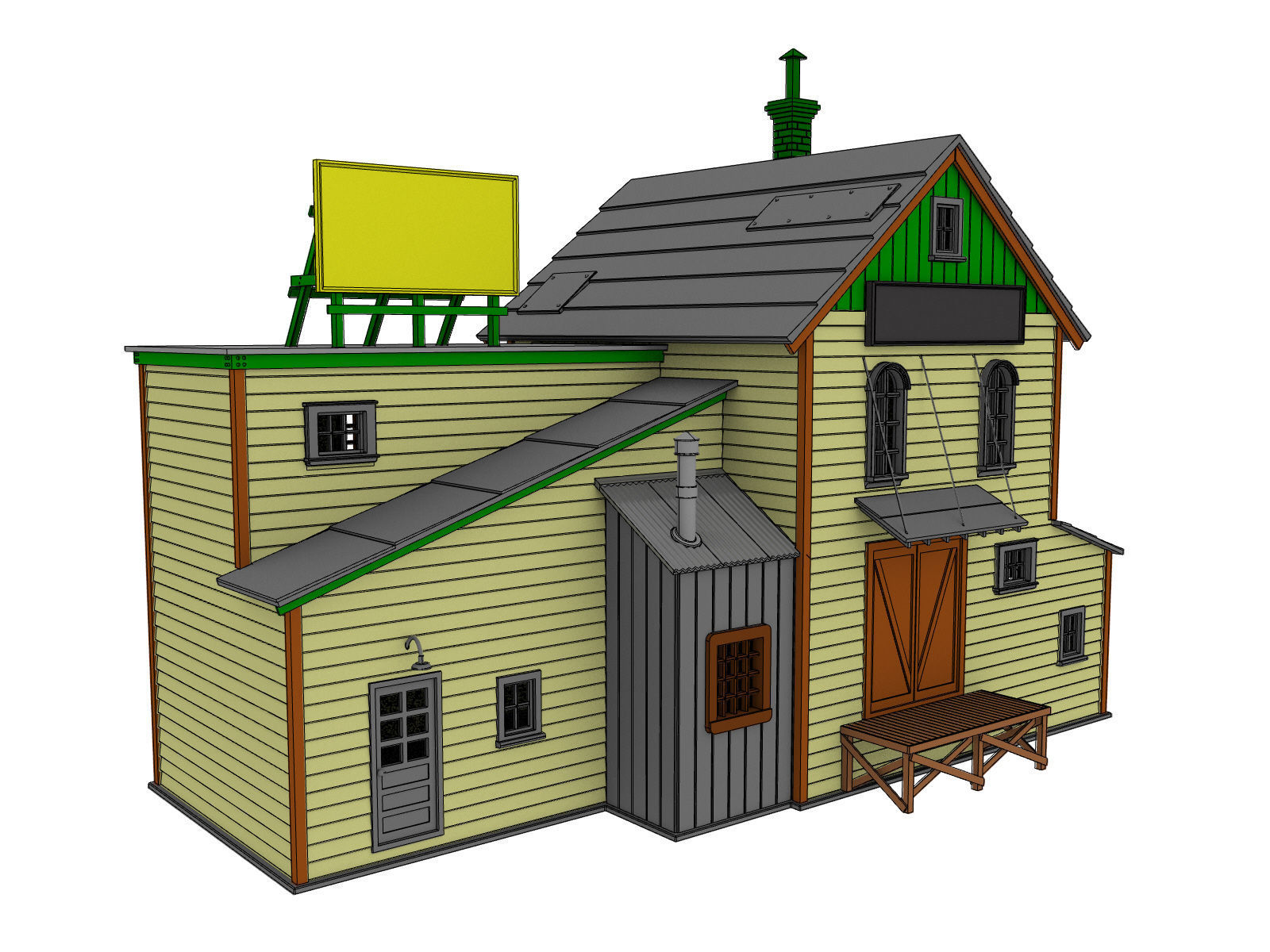 HO scale TOOL SHOP BUILDING DIORAMA 1 87 SCALE 3D print model_7