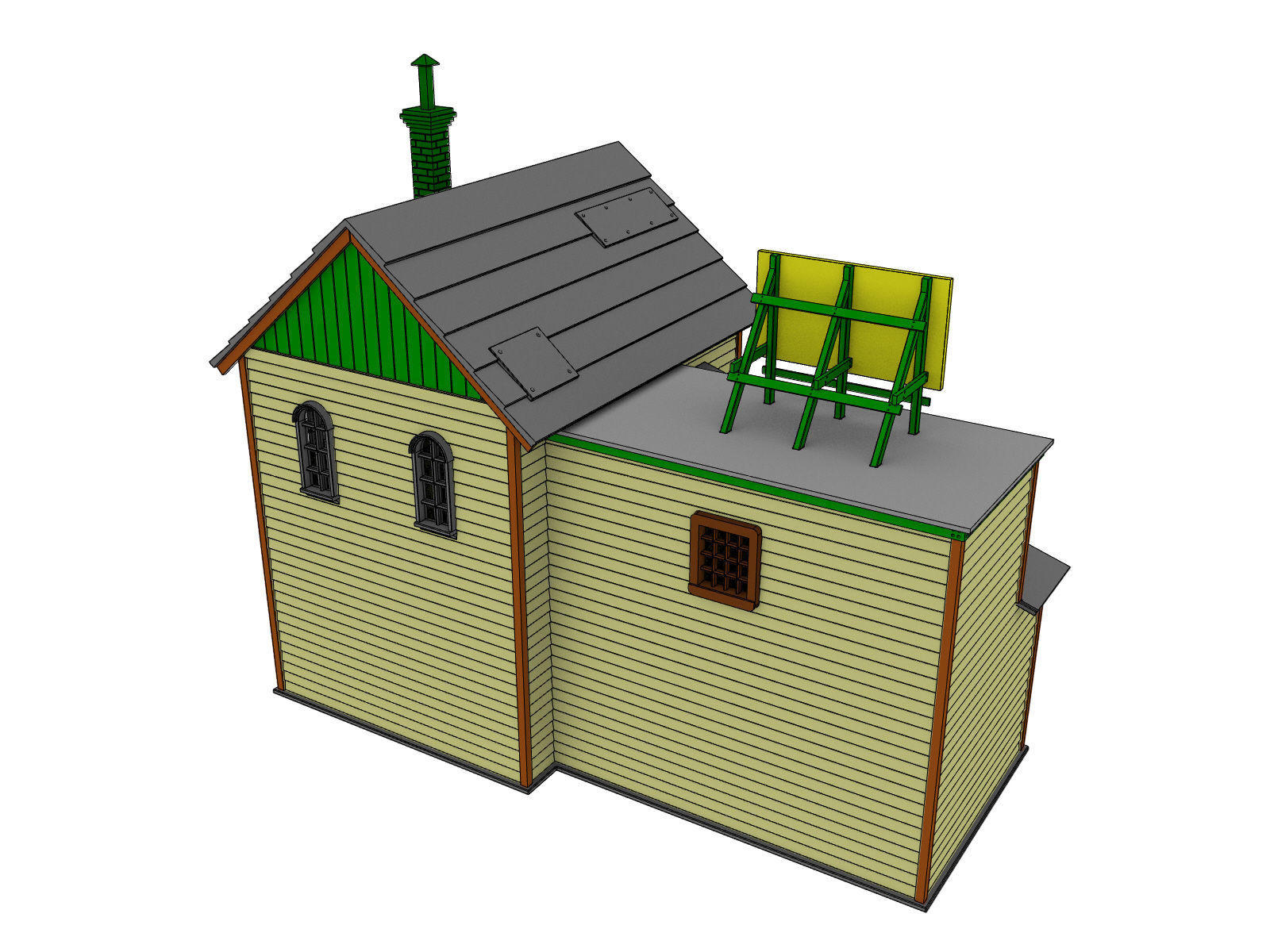HO scale TOOL SHOP BUILDING DIORAMA 1 87 SCALE 3D print model_11
