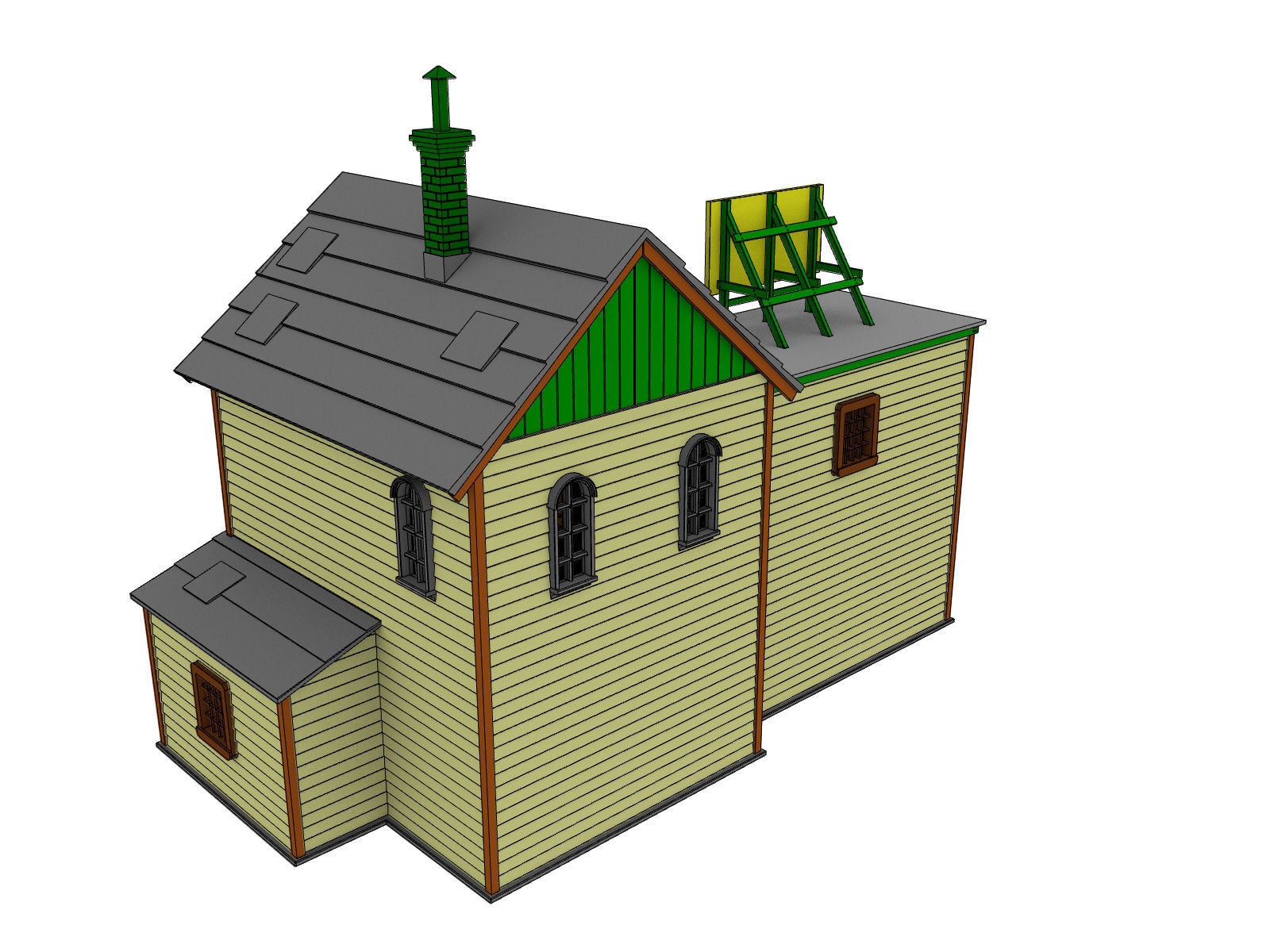 HO scale TOOL SHOP BUILDING DIORAMA 1 87 SCALE 3D print model_8