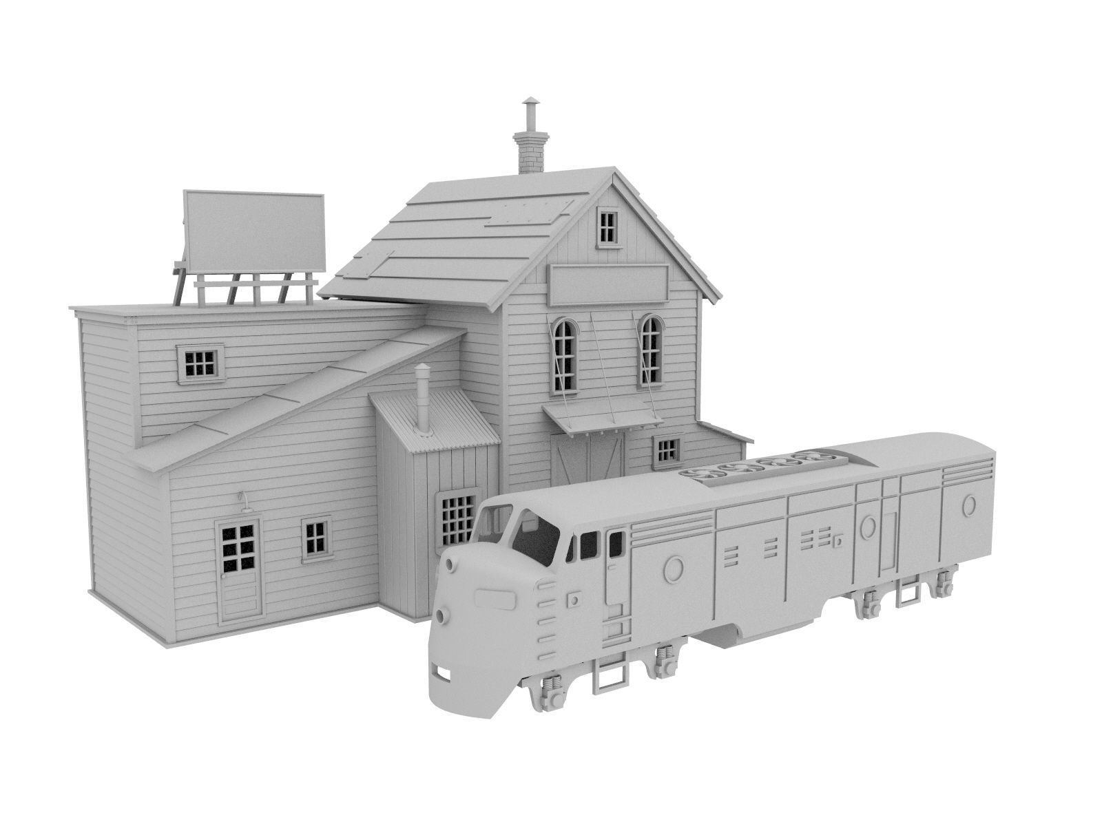 HO scale TOOL SHOP BUILDING DIORAMA 1 87 SCALE 3D print model_5