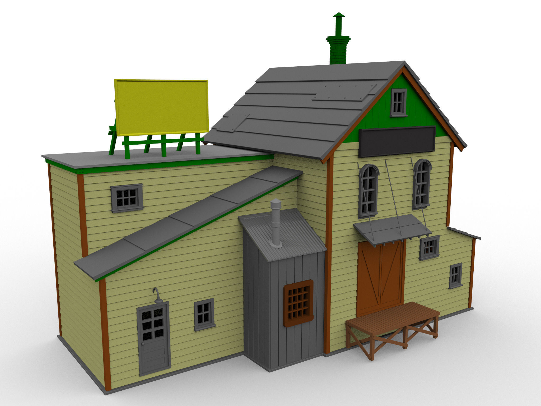HO scale TOOL SHOP BUILDING DIORAMA 1 87 SCALE 3D print model_9
