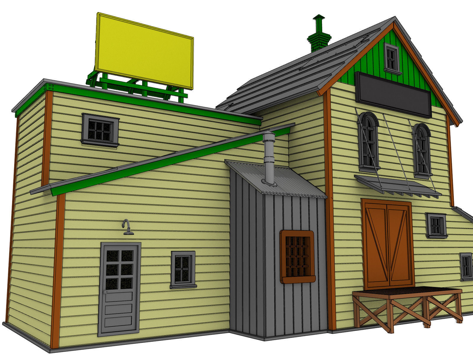 HO scale TOOL SHOP BUILDING DIORAMA 1 87 SCALE 3D print model_1