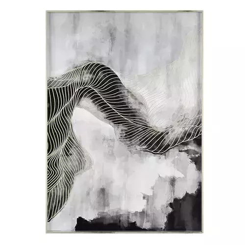 Art336 abstract painting in gold frame