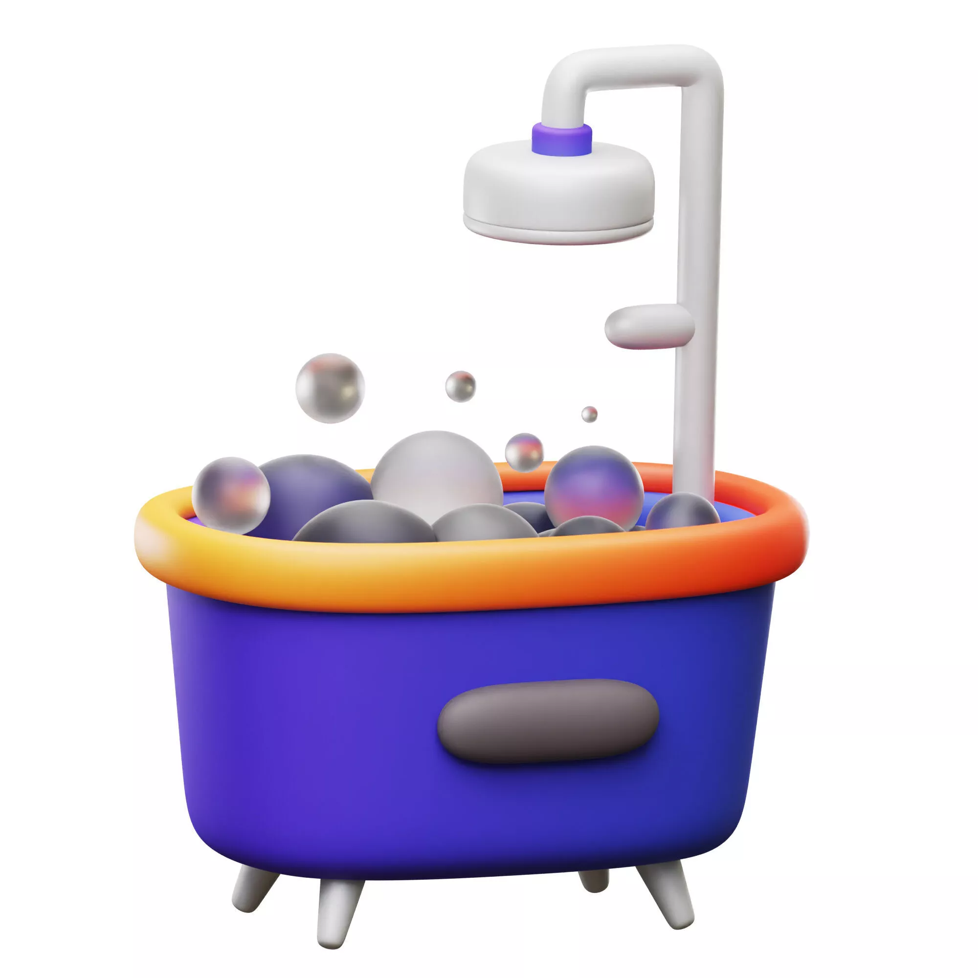 Bathtub 3D Icon Low-poly 3D model