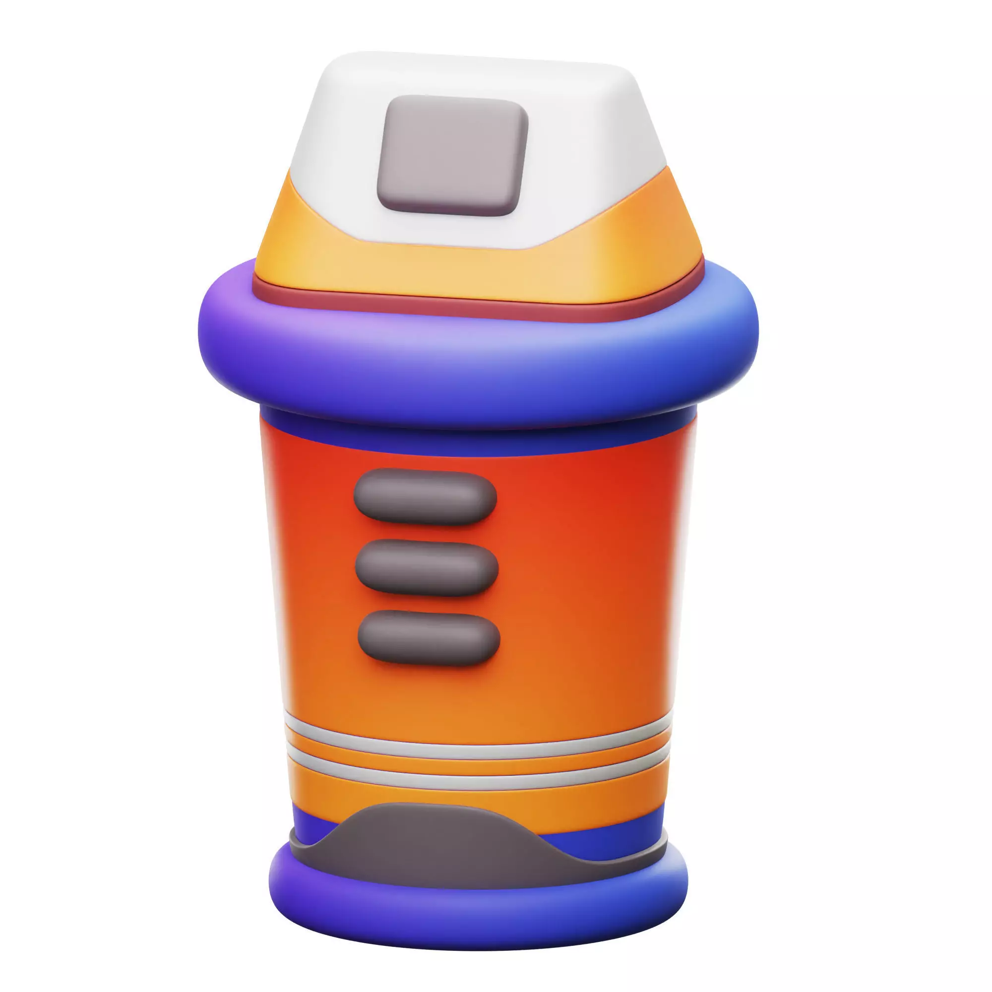 Trash bin 3D Icon Low-poly 3D model_0