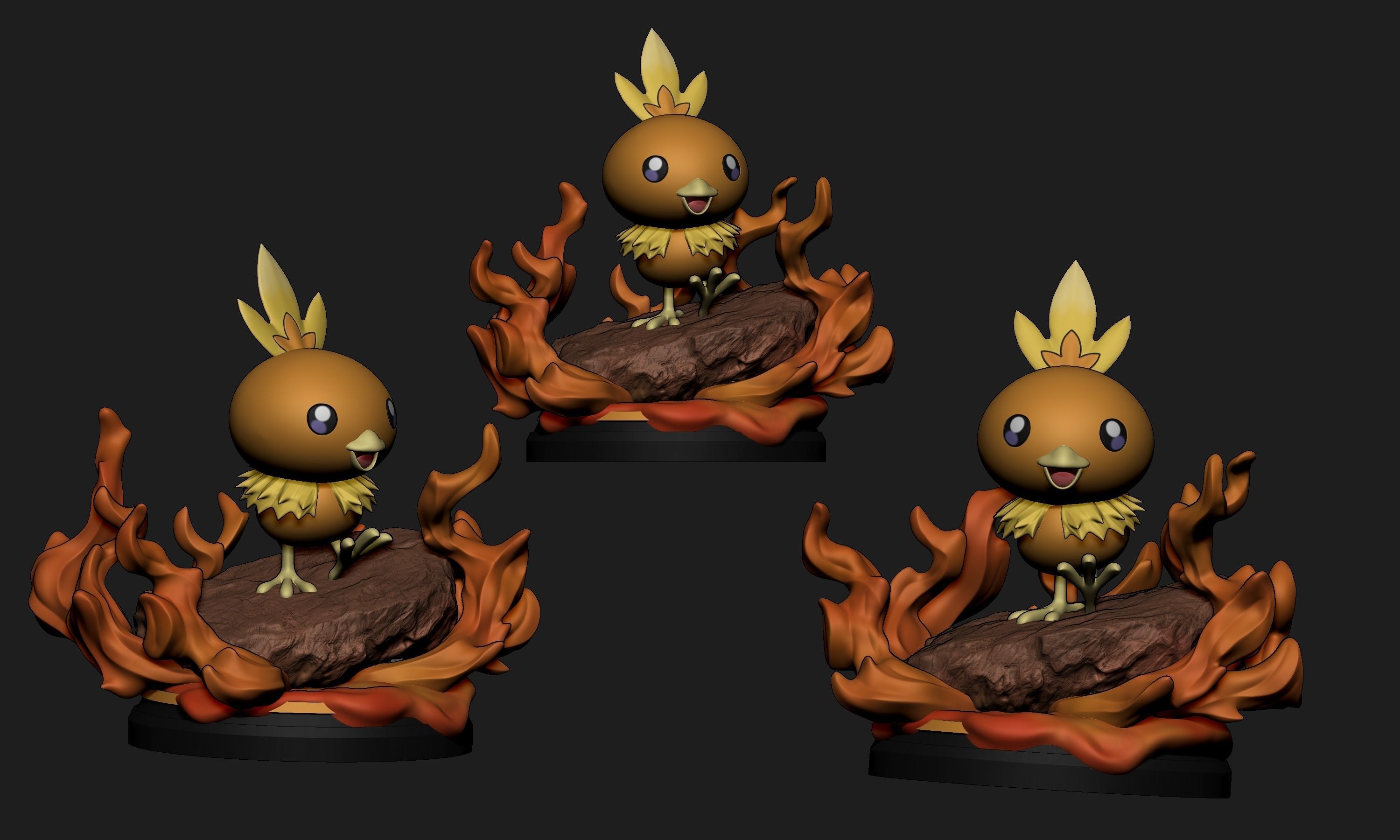 Pokemon - Treecko Mudkip and Torchic Figure Statues 3D print model_15