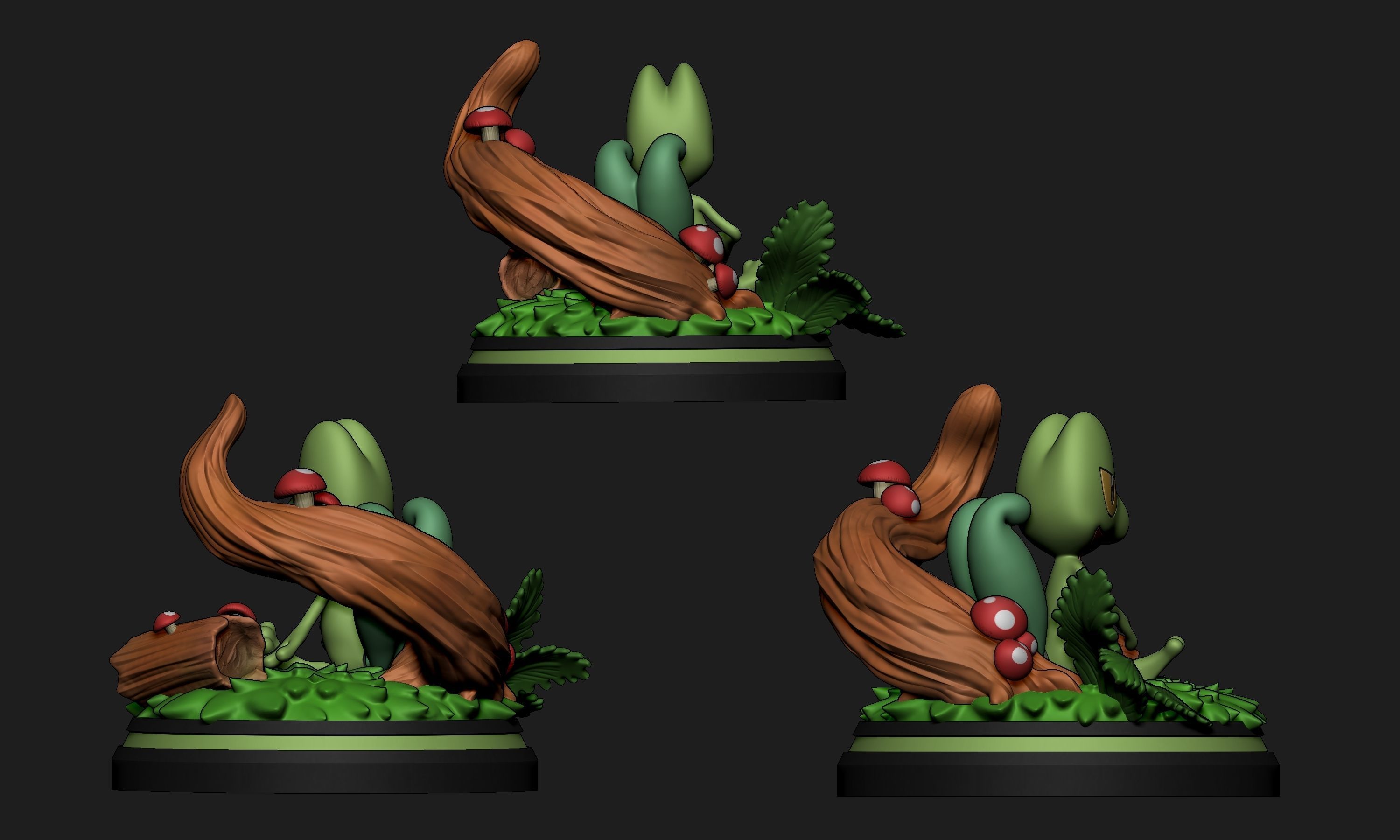 Pokemon - Treecko Mudkip and Torchic Figure Statues 3D print model_4