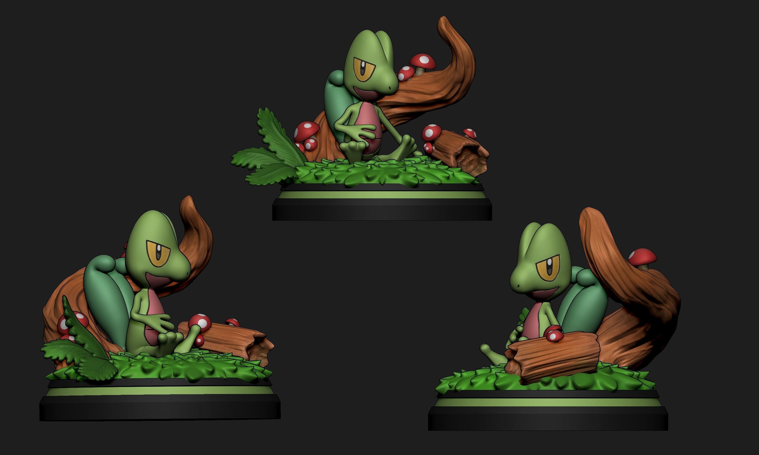 Pokemon - Treecko Mudkip and Torchic Figure Statues 3D print model_3