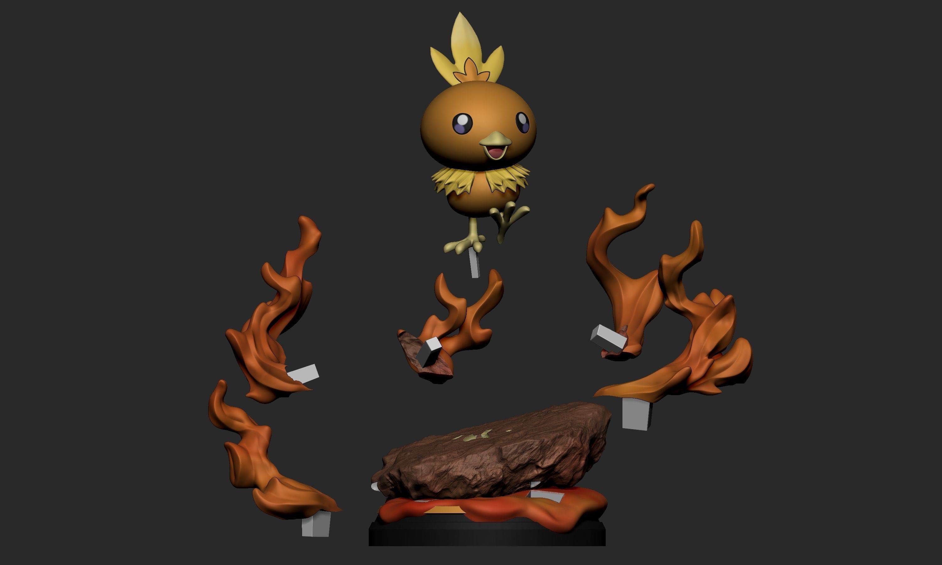 Pokemon - Treecko Mudkip and Torchic Figure Statues 3D print model_18