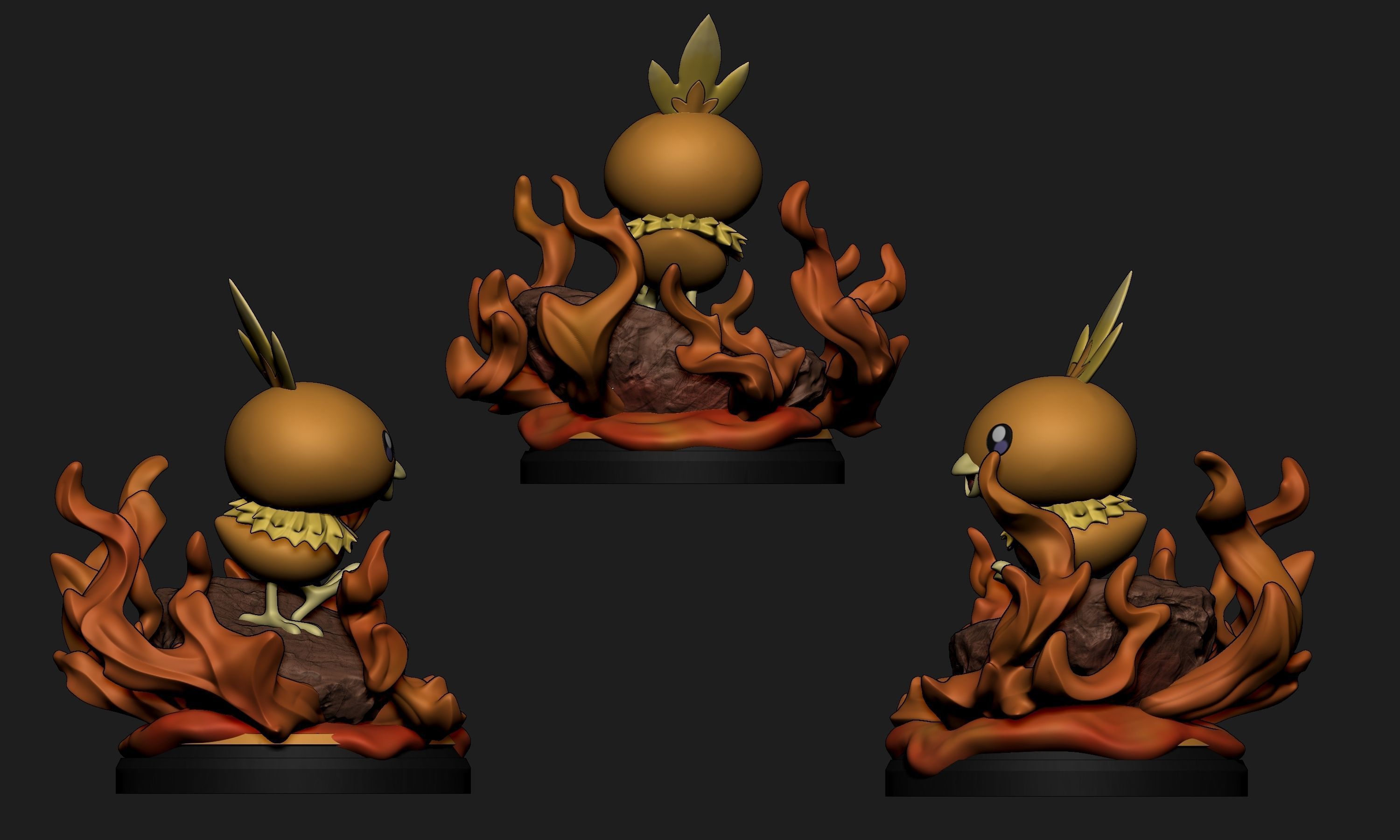Pokemon - Treecko Mudkip and Torchic Figure Statues 3D print model_17