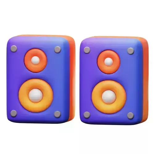 Loudspeaker Soundsystem 3D Icon Low-poly 3D model