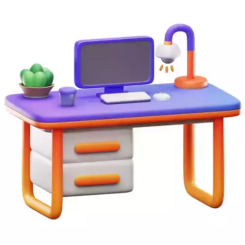 Office Desk 3D Icon