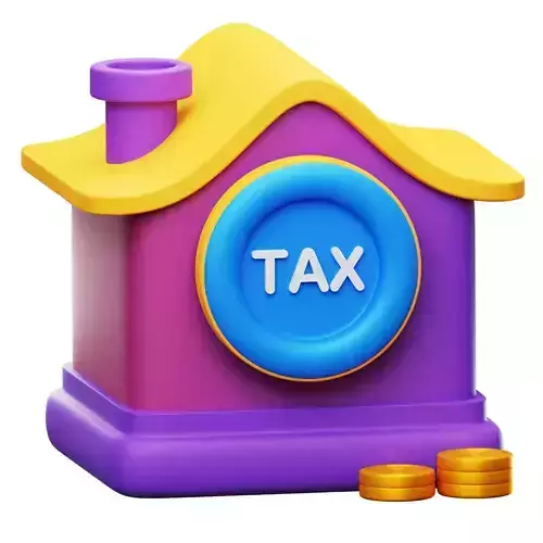 Home Tax 3D Icon Low-poly 3D model