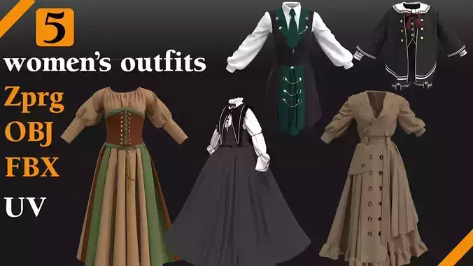 womens outfits 3D model