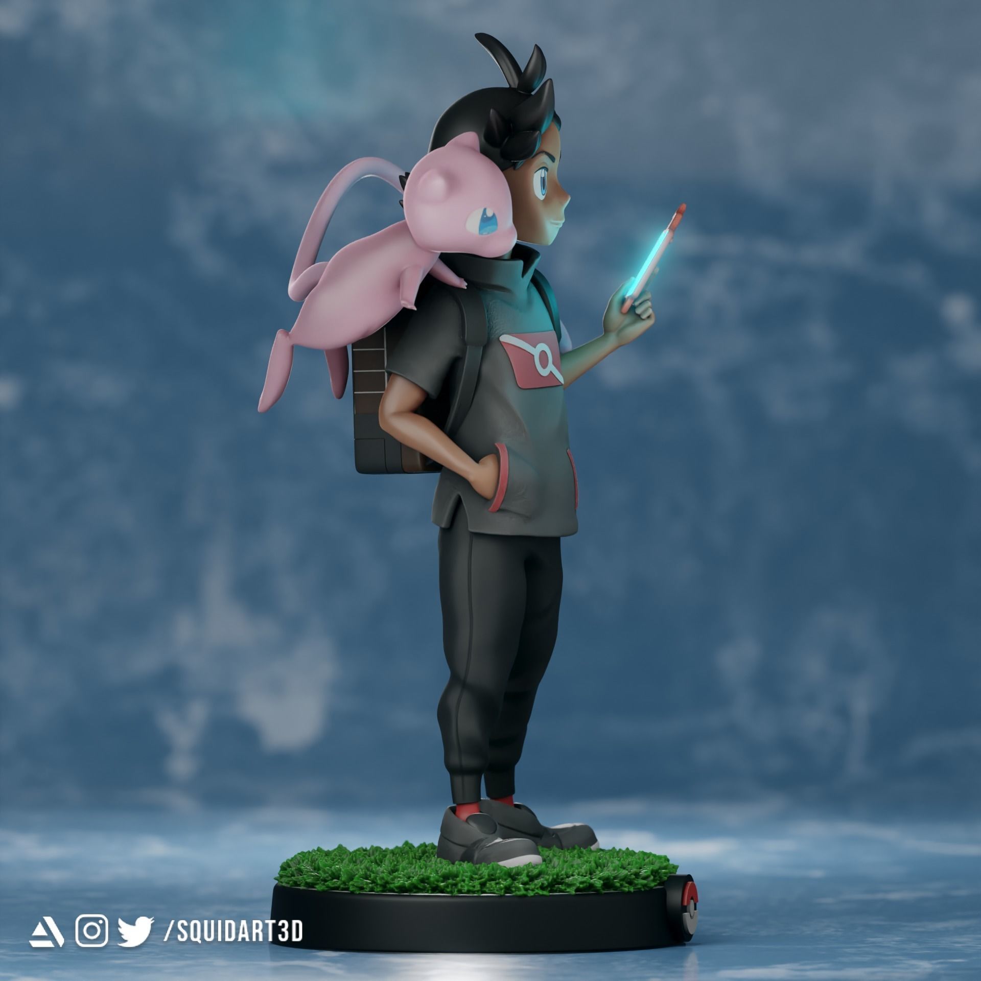 Goh and Mew - Pokemon Journeys Figure  3D print model_3