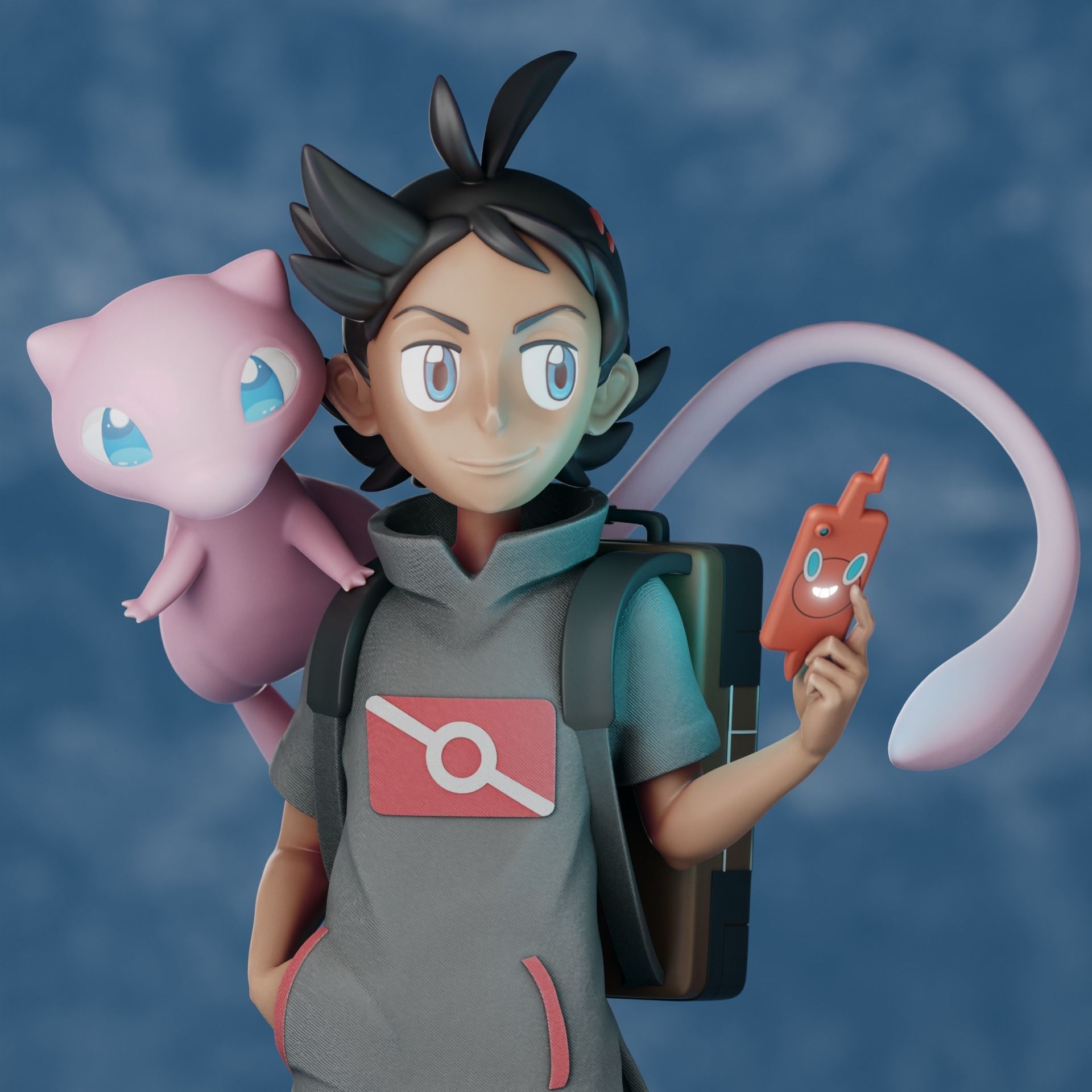 Goh and Mew - Pokemon Journeys Figure  3D print model_1
