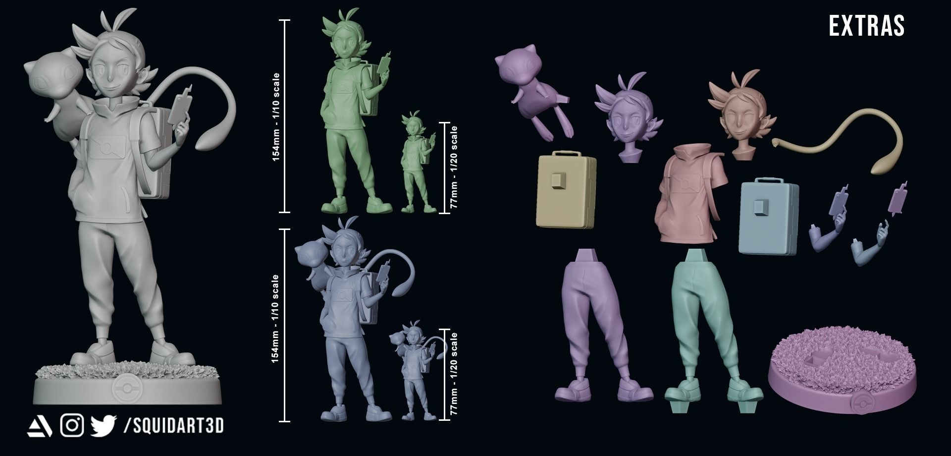 Goh and Mew - Pokemon Journeys Figure  3D print model_9