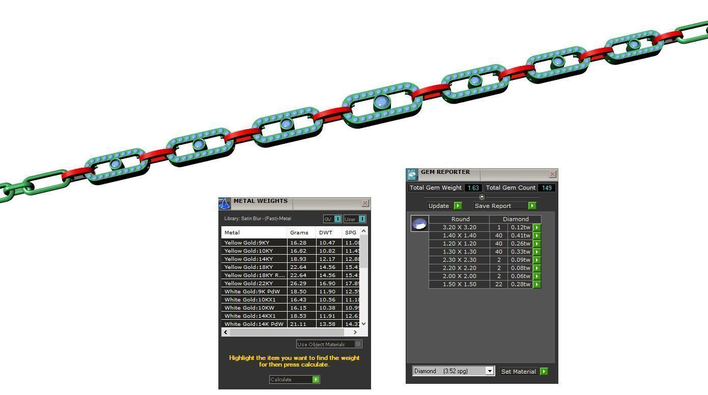 Move Uno multi diamond choker necklace for women 3D print model_3