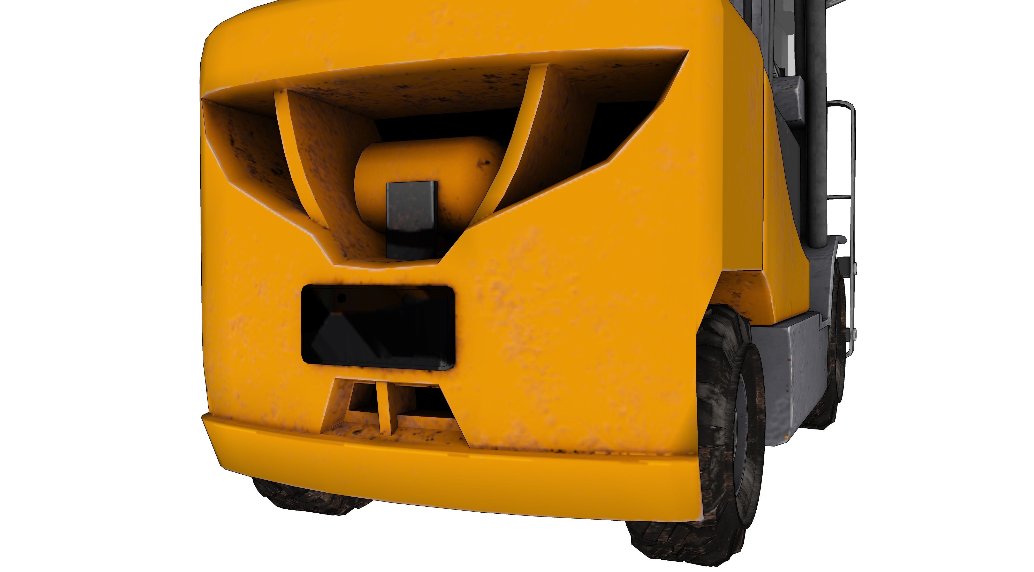 ForkLift truck with boxes 3D model_4