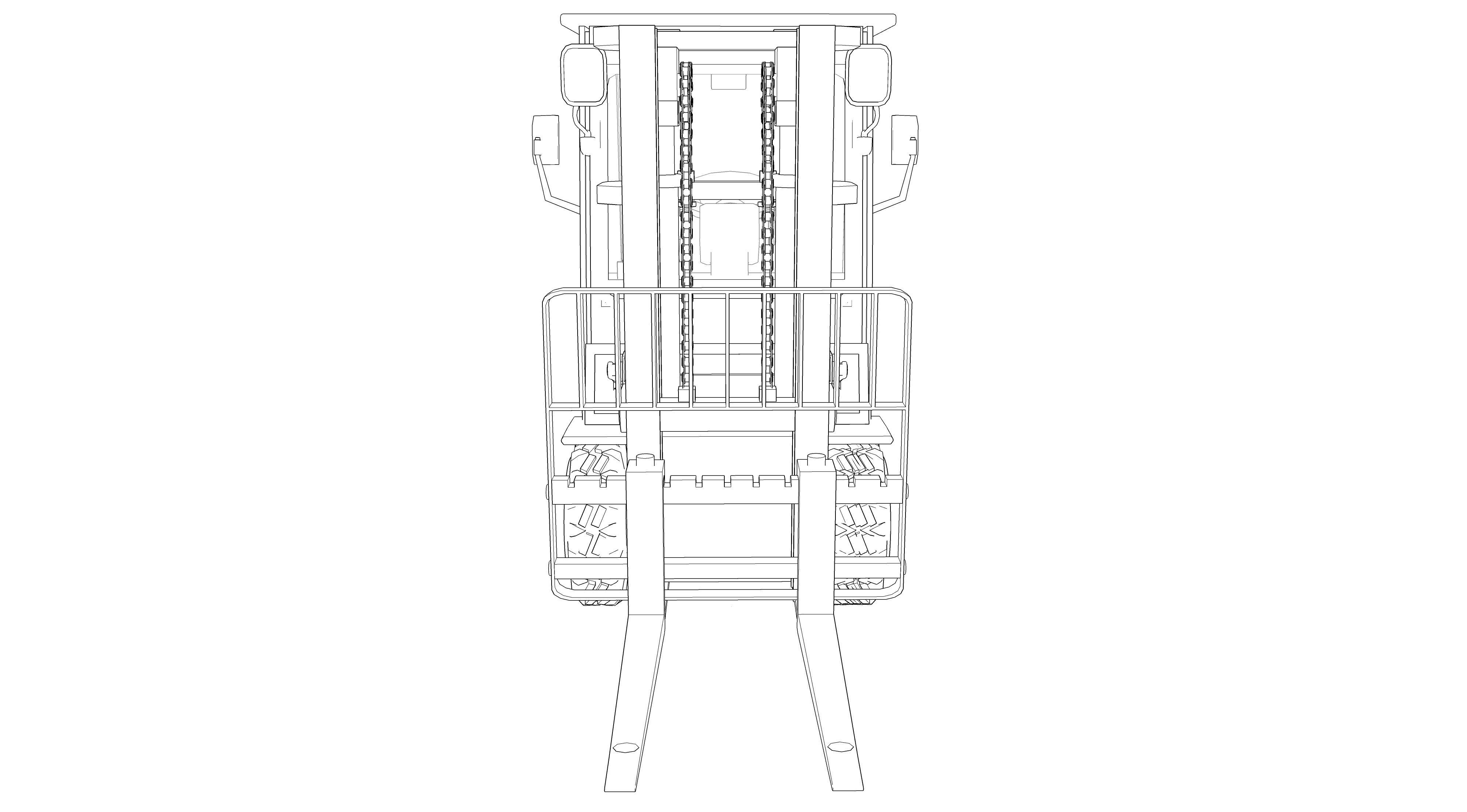 ForkLift truck with boxes 3D model_14