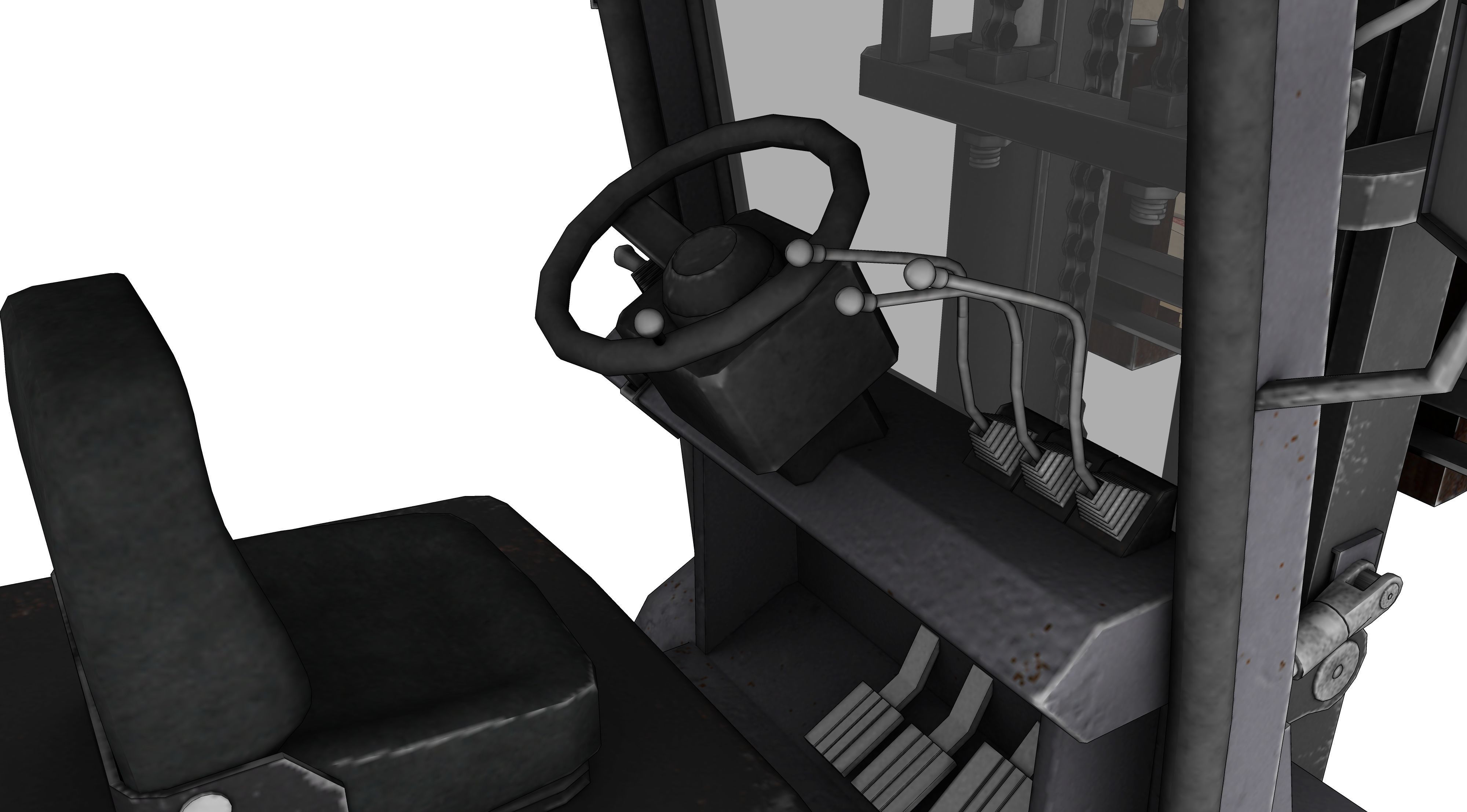 ForkLift truck with boxes 3D model_6