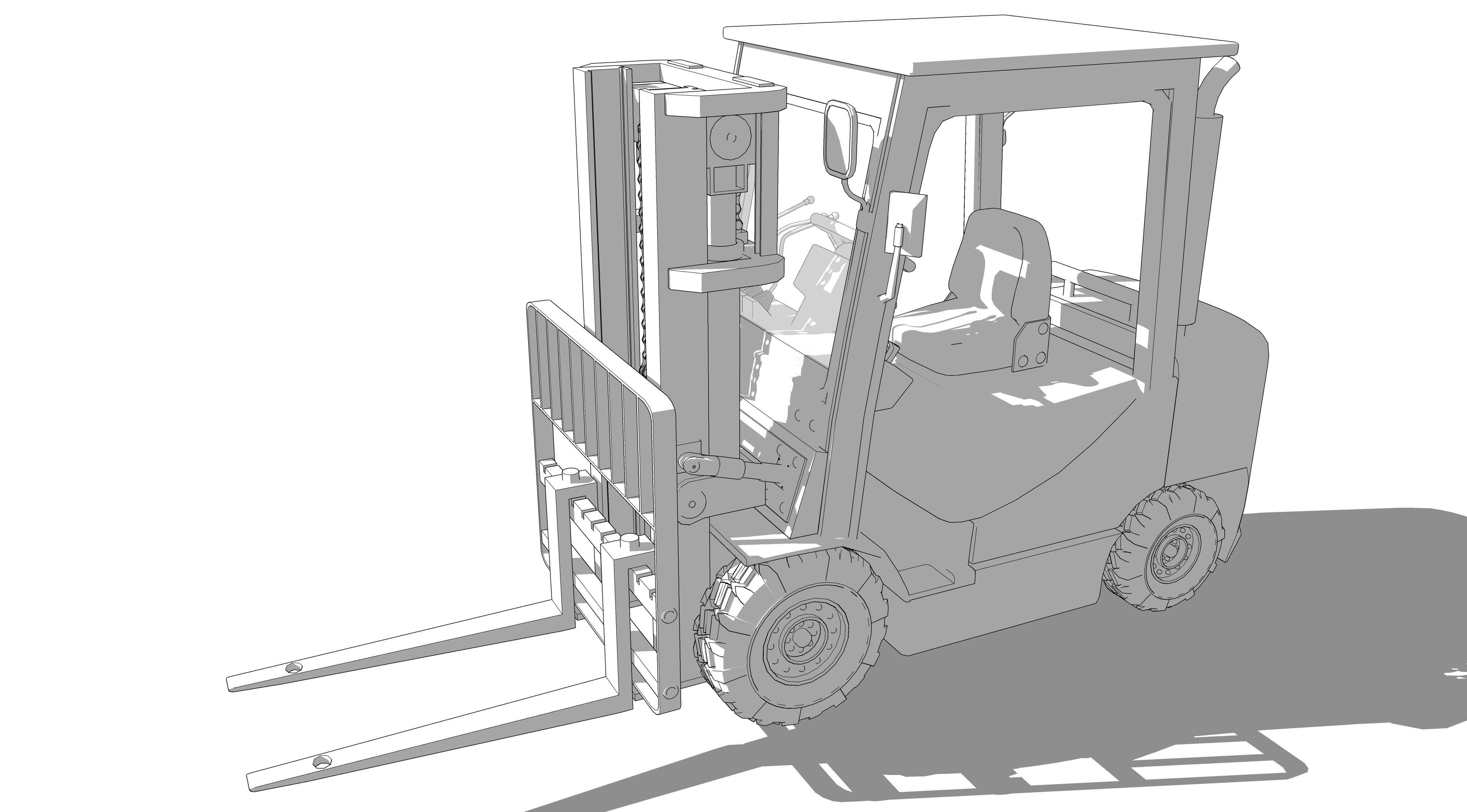 ForkLift truck with boxes 3D model_13