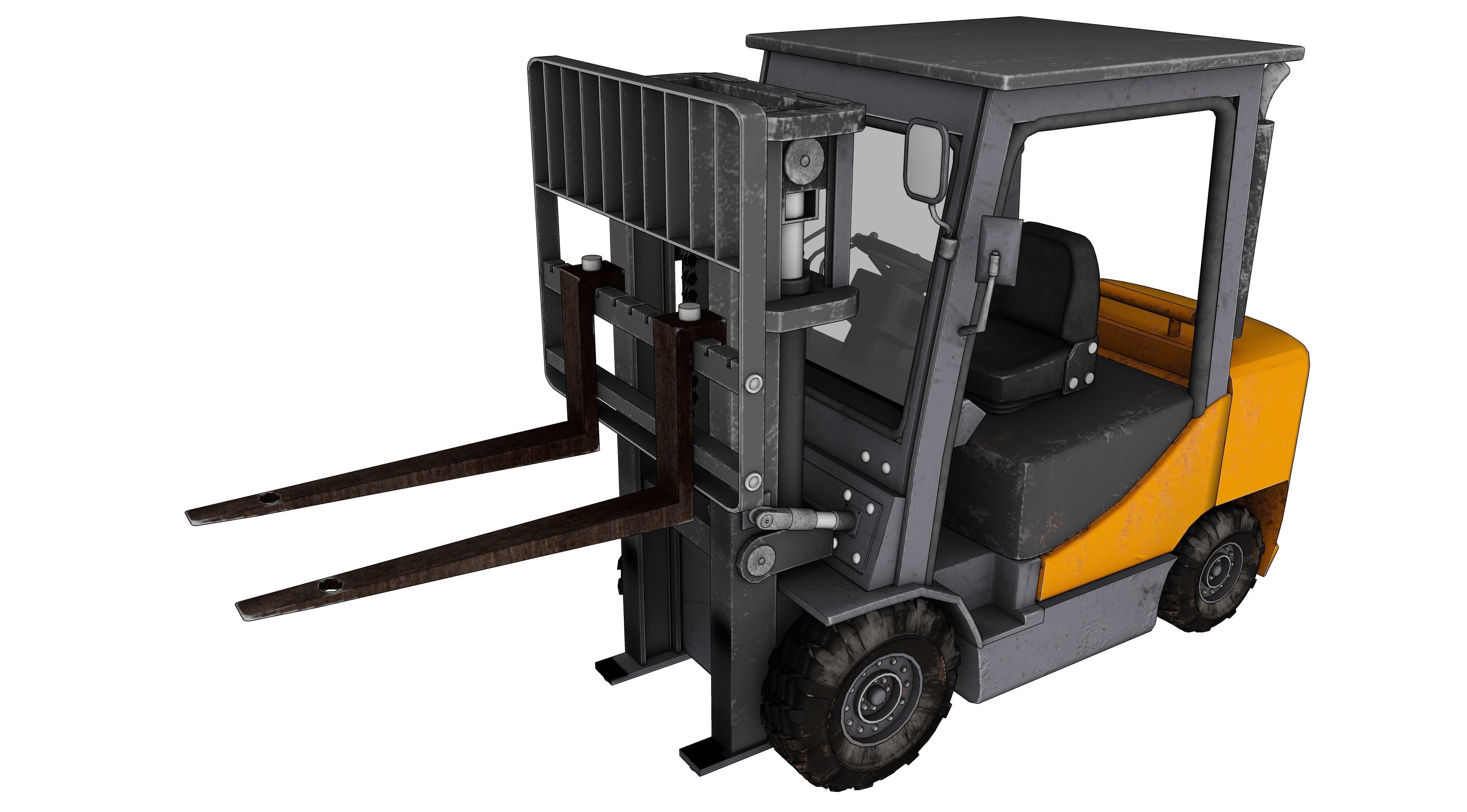 ForkLift truck with boxes 3D model_9