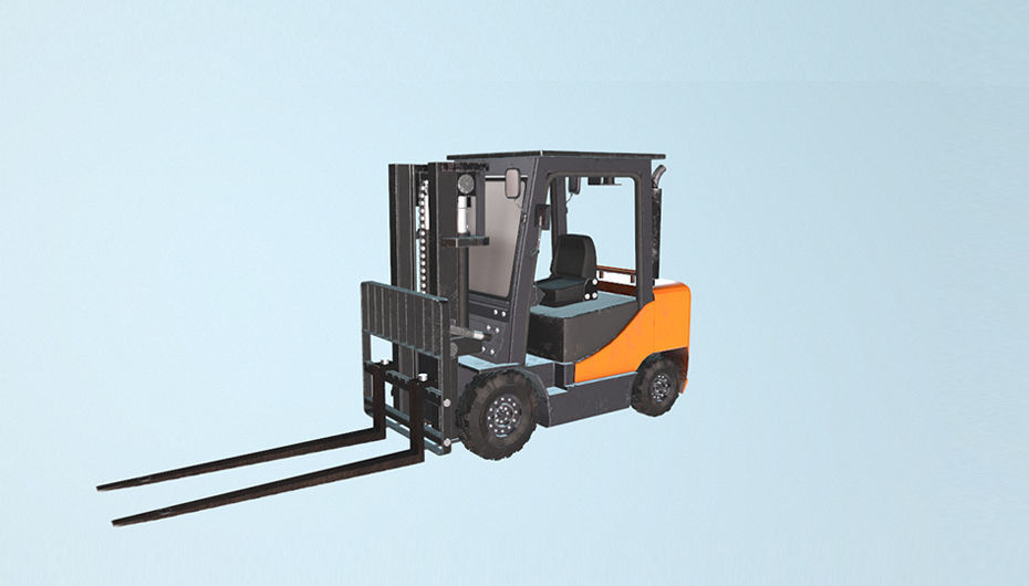 ForkLift truck with boxes 3D model_16