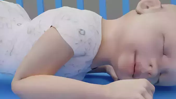 Sleeping Baby Low-poly 3D model