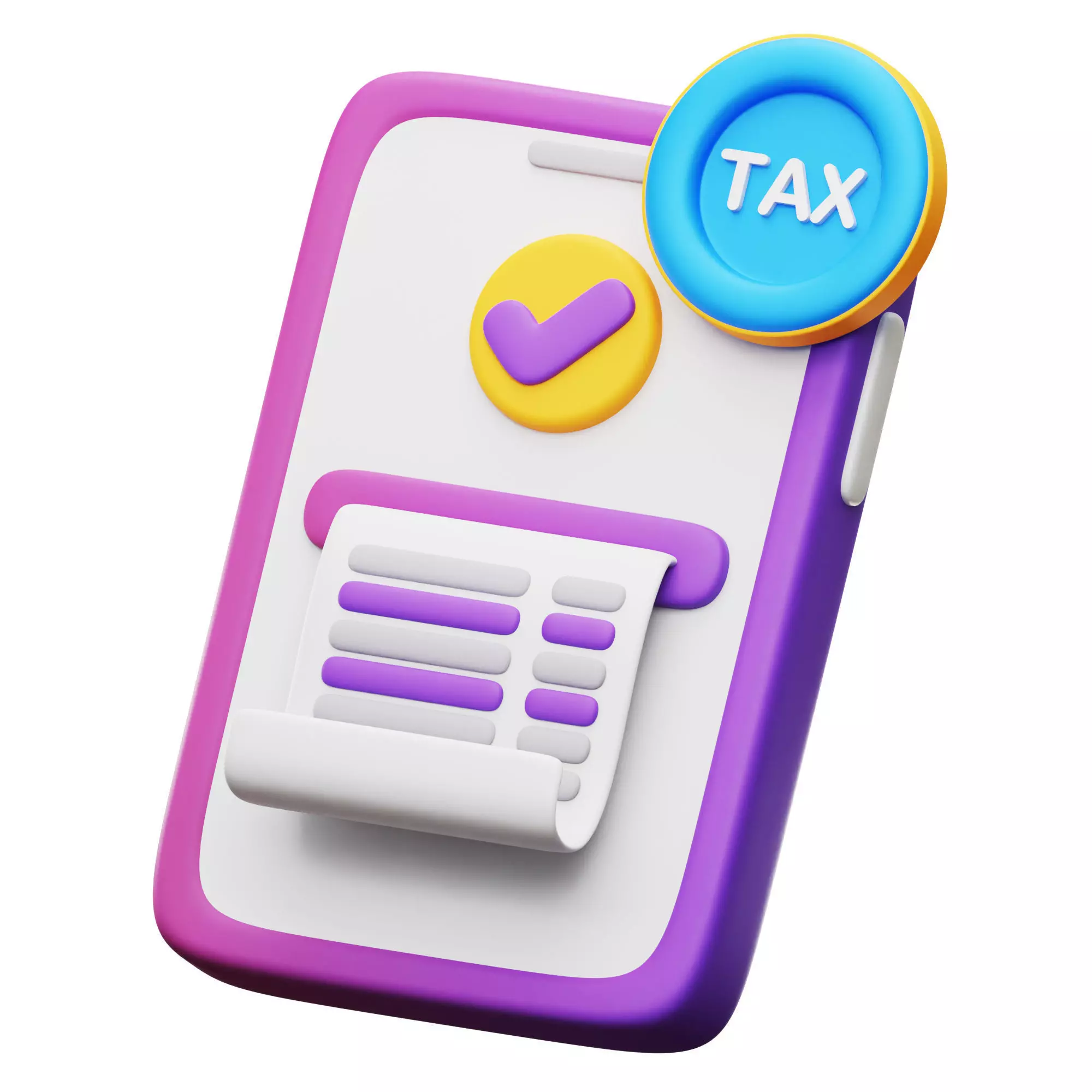 Mobile Tax 3D Icon Low-poly 3D model_0