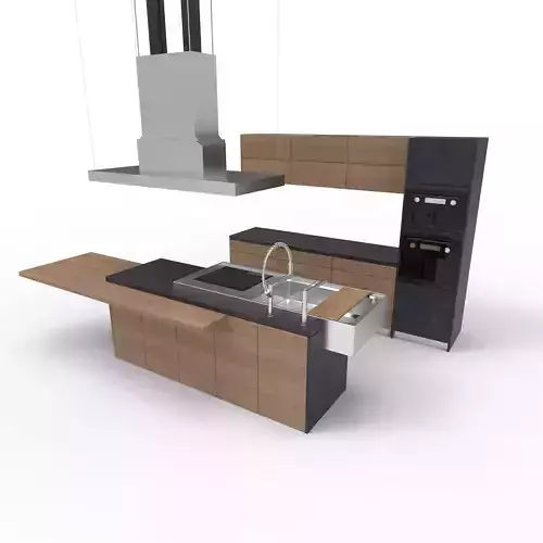 kitchen02 locker with three drawers