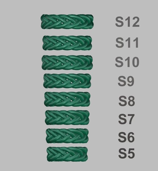 Braided ring new model All size 3D print model_5