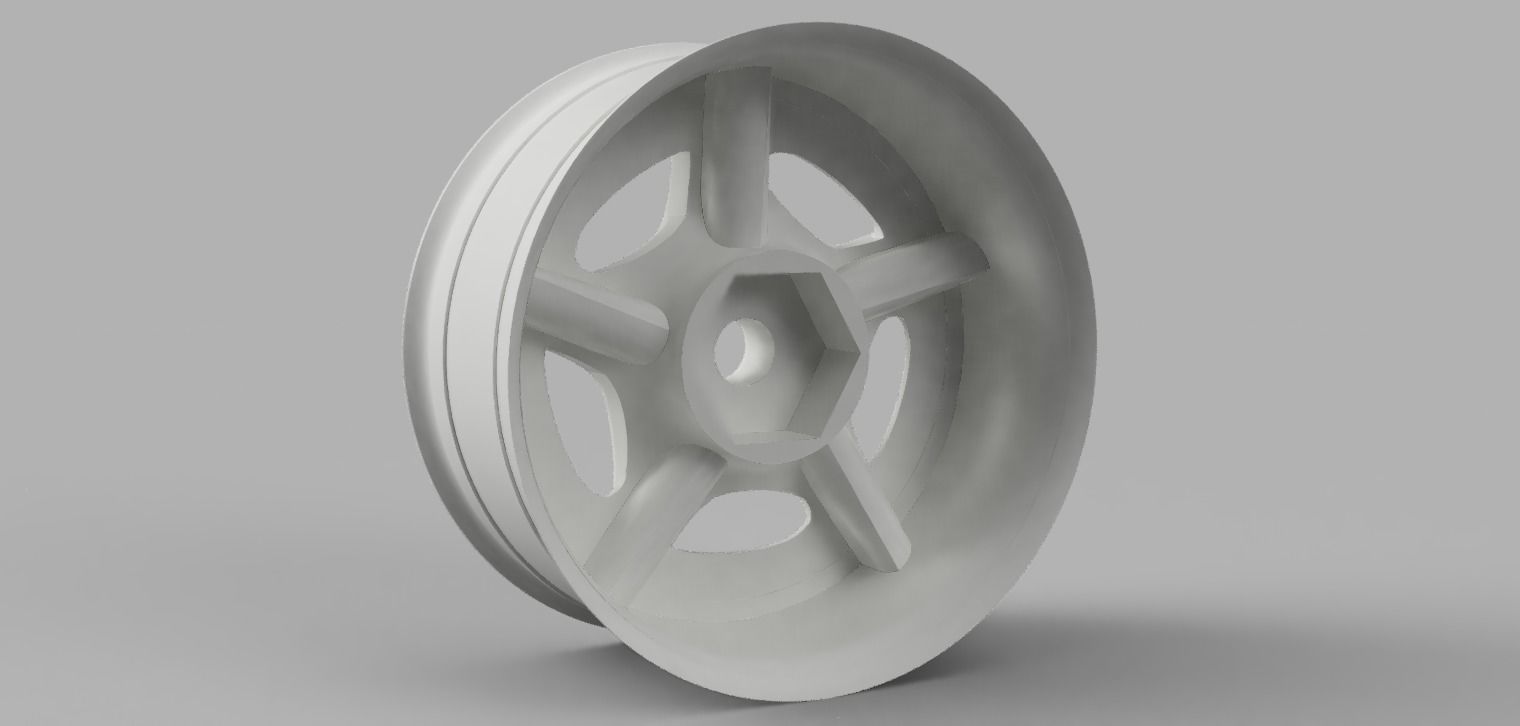 RC 12MM HEX 3 piece converted Z32 wheels with and without tires 3D print model_2