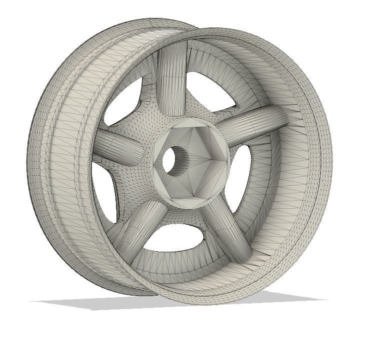 RC 12MM HEX 3 piece converted Z32 wheels with and without tires 3D print model_5