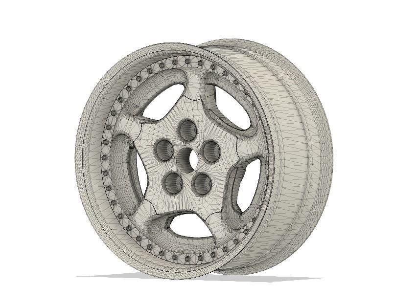 RC 12MM HEX 3 piece converted Z32 wheels with and without tires 3D print model_4
