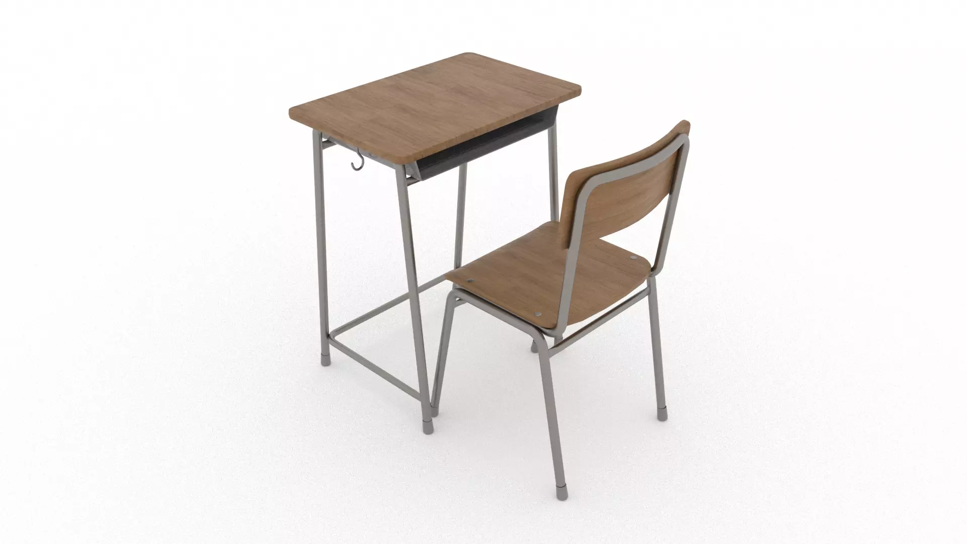 Korea Japan School desk chair Free 3D model