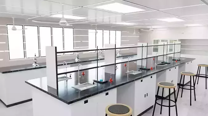 High School laboratory 3D model