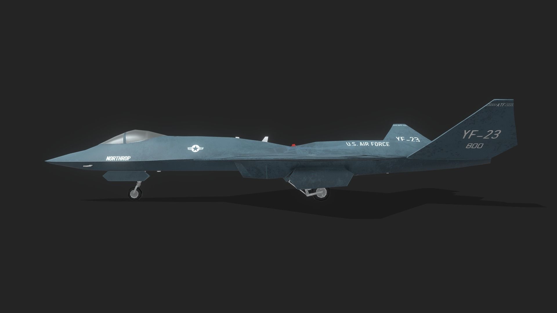 YF-23 fighter jet Low-poly 3D model_3