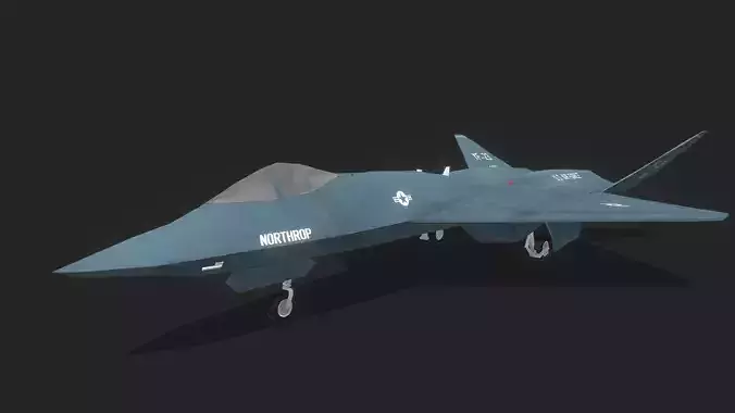YF-23 fighter jet Low-poly 3D model