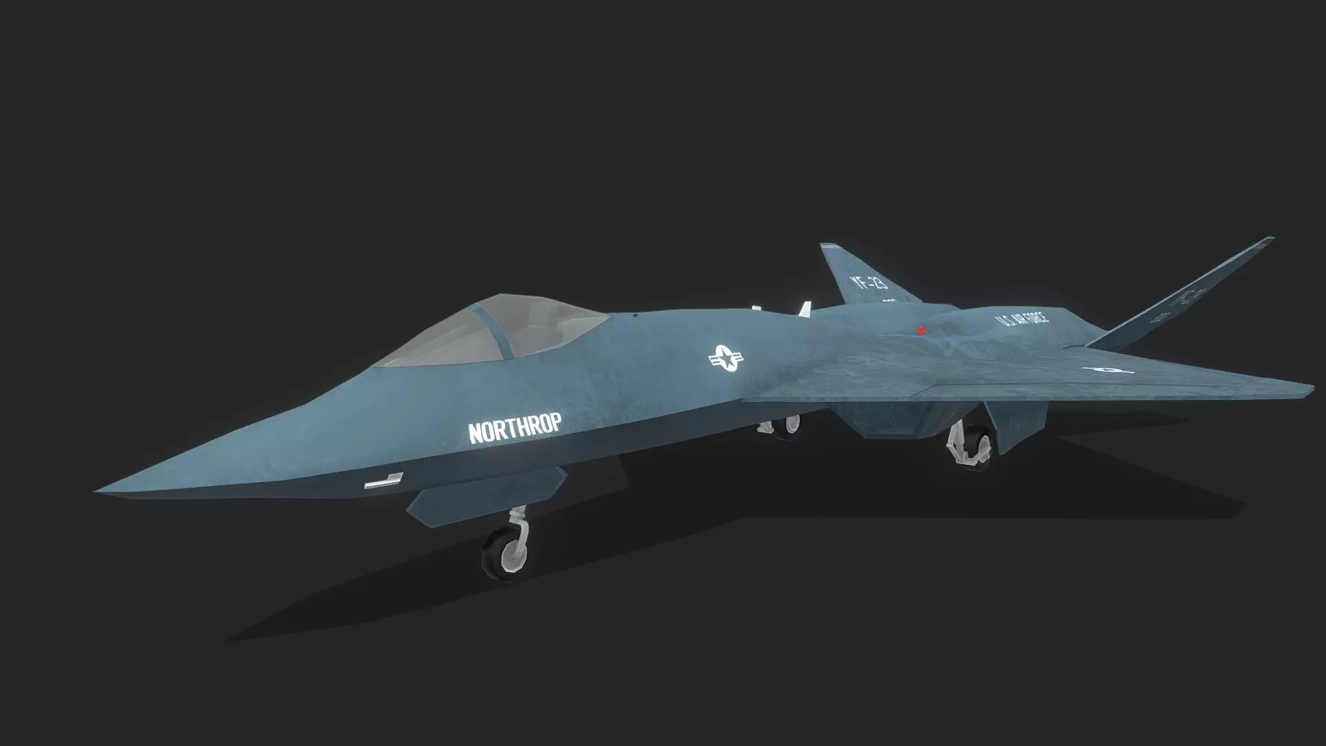 YF-23 fighter jet Low-poly 3D model_0